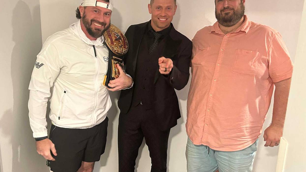 'The Miz' (center) joined Afternoon Drive hosts Dustin Fox (left) and Nick Wilson (right) ahead of SummerSlam in Cleveland on August 3rd.