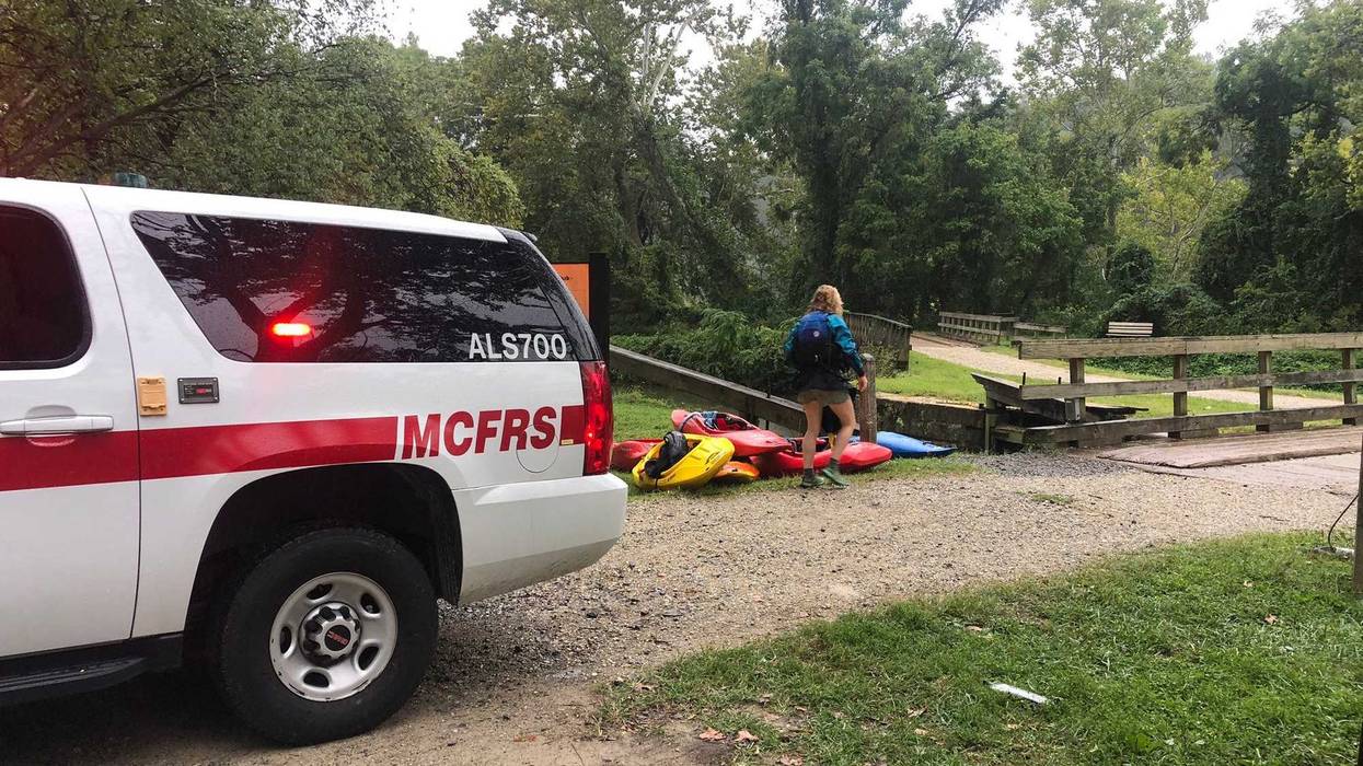 The Montgomery County Fire and Rescue Services respond to kayak incident.