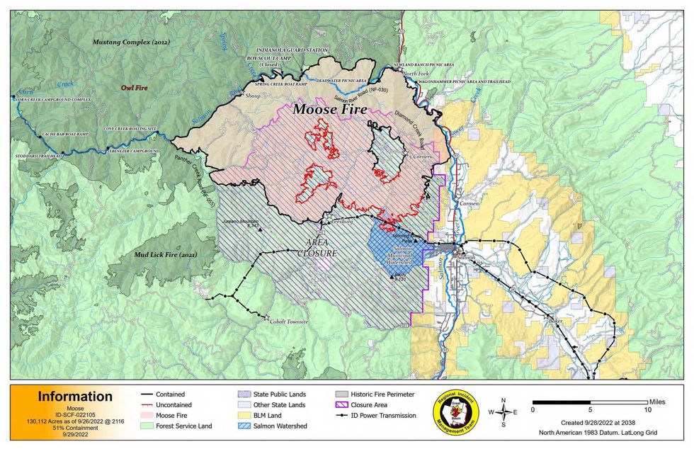 The Moose Fire in Idaho
