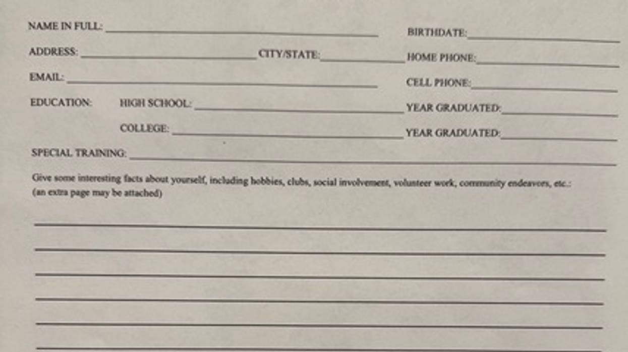 What Should Be On Kendra's Application for the Mrs. Essex County Pageant?