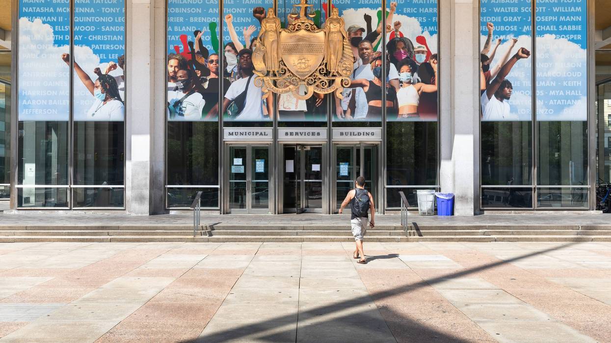 The mural, designed by Russell Craig and titled "Crown," pays tribute to the Black Lives Matter movement.
