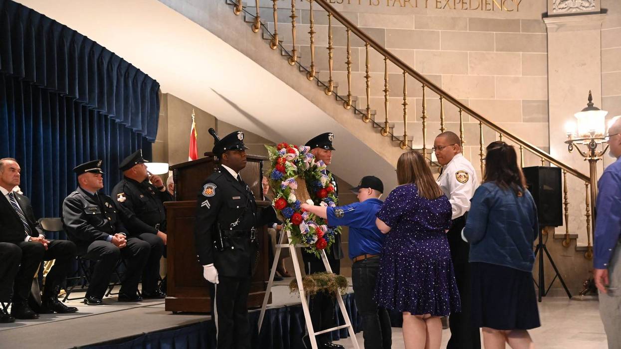 The name of fallen Hermann, Mo. police sergeant Mason Griffith has been added to Missouri's Law Enforcement Memorial Wall