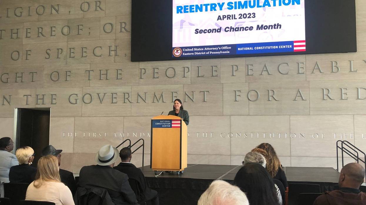 The National Constitution Center and the U.S. Attorney’s Office for the Eastern District of Pennsylvania hosted an interactive program on April 17, 2023, that let people experience what it’s like to be a formerly incarcerated person reentering society.