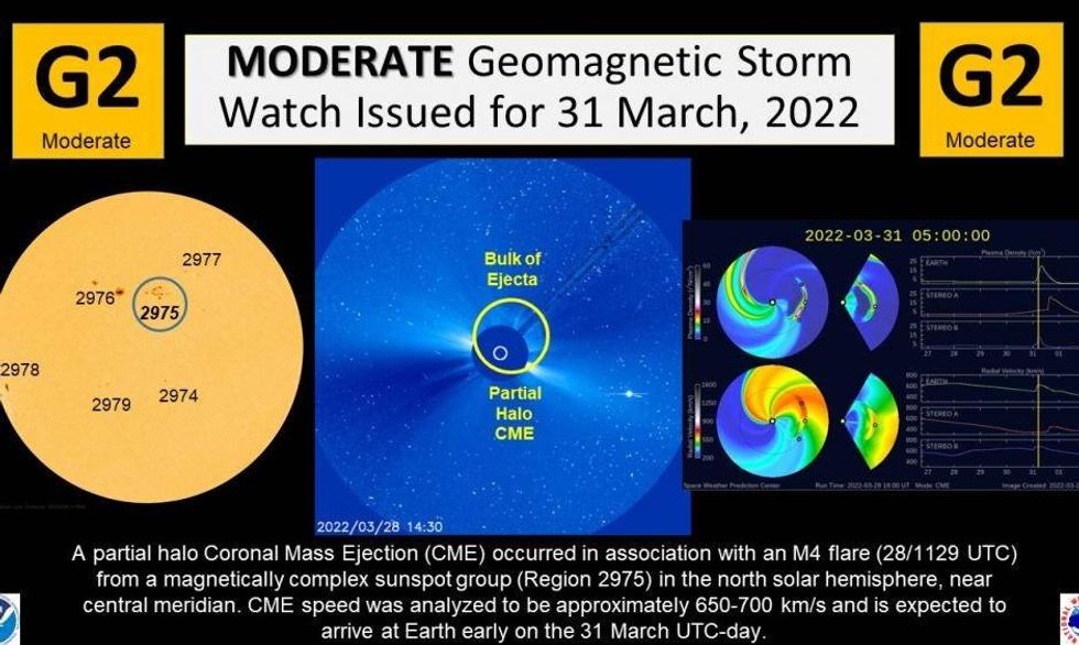 The National Weather Service said a powerful magnetic storm making its way towards Earth will make the Northern Lights visible in the Metro Detroit area on Thursday — if the weather holds up.