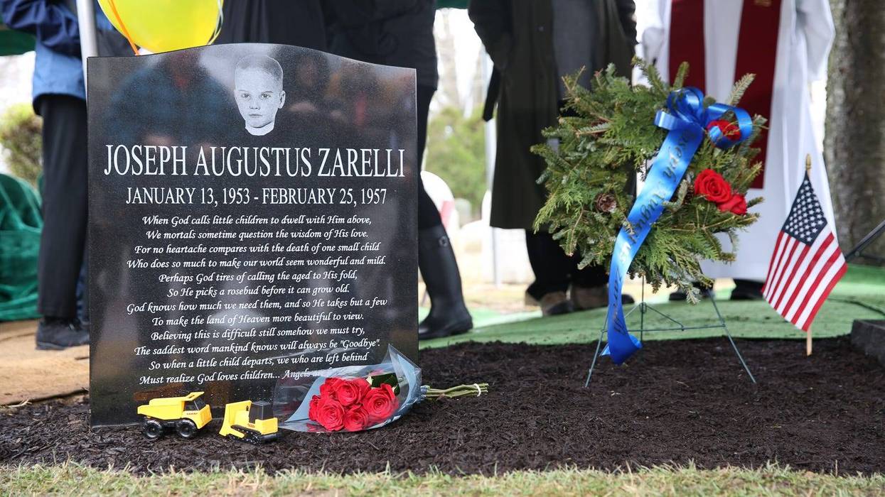 The new gravestone unveiled Friday in East Mount Airy for Joseph Augustus Zarelli, the "Boy in the Box" who was identified in December, 65 years after his body was found.