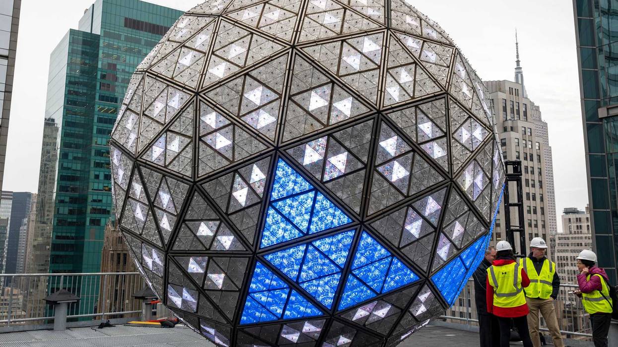 The New Year’s Eve Ball is seen after being tested on Dec. 27, 2023