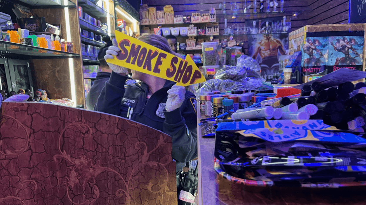 The New York City Sheriff's Office seized 100 pounds of illegal cannabis products from a smoke shop in the East Village on Friday.