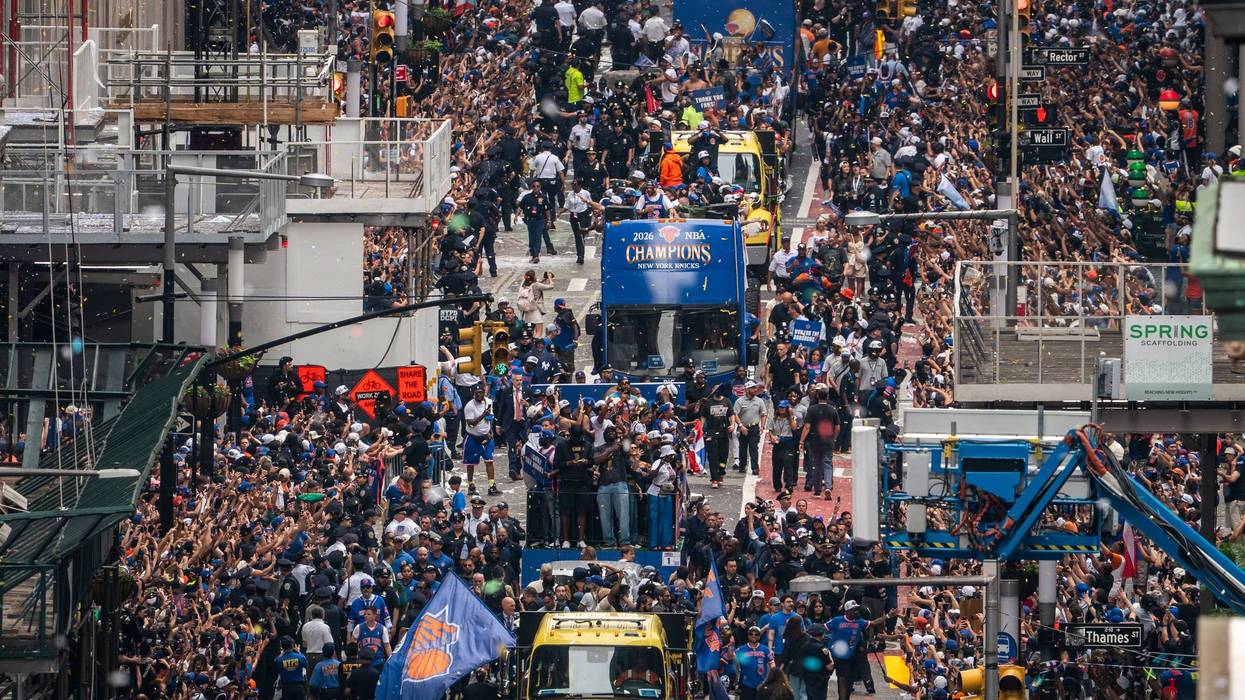 New Yorkers celebrate the Knicks with a ticker tape parade
