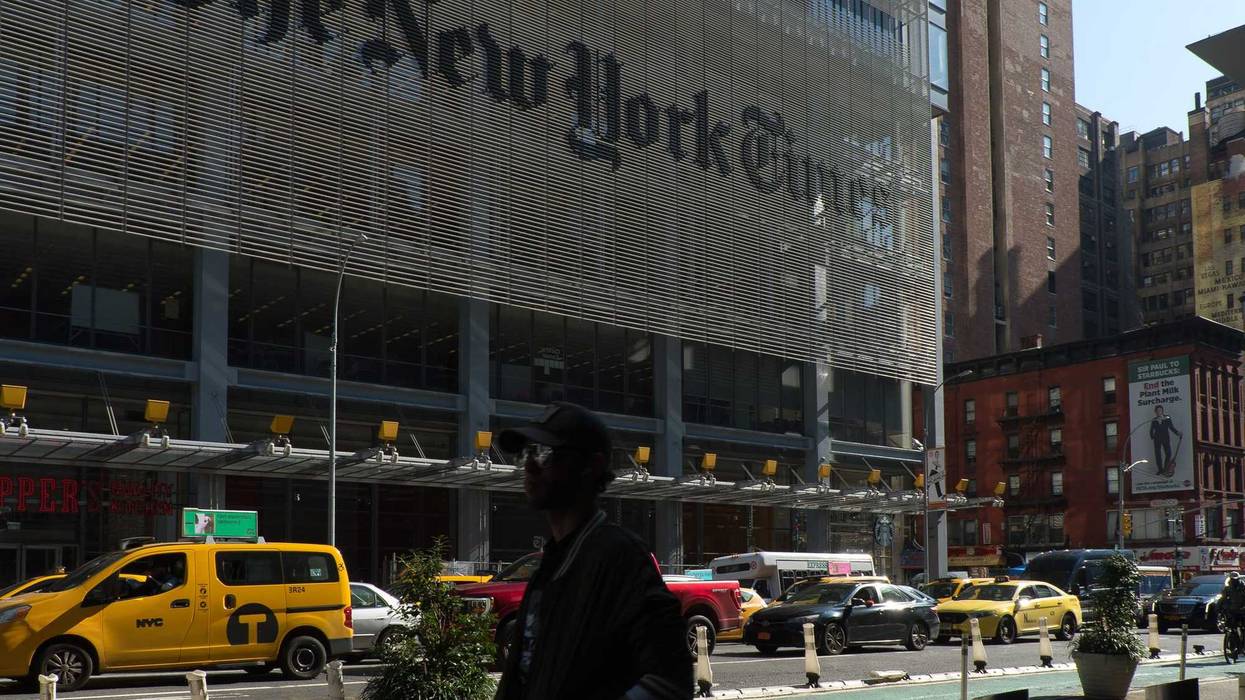 The New York Times building at 620 Eighth Avenue Midtown.