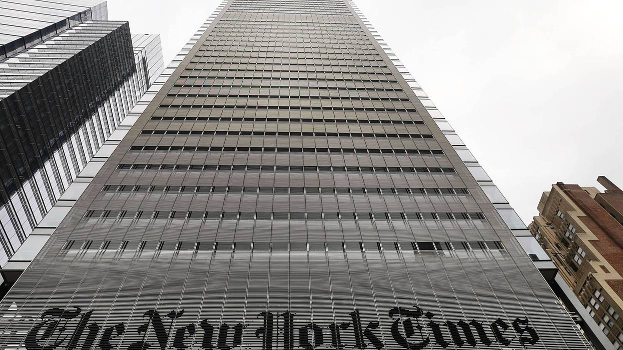 The New York Times building stands in Manhattan on July 27, 2017 in New York City.
