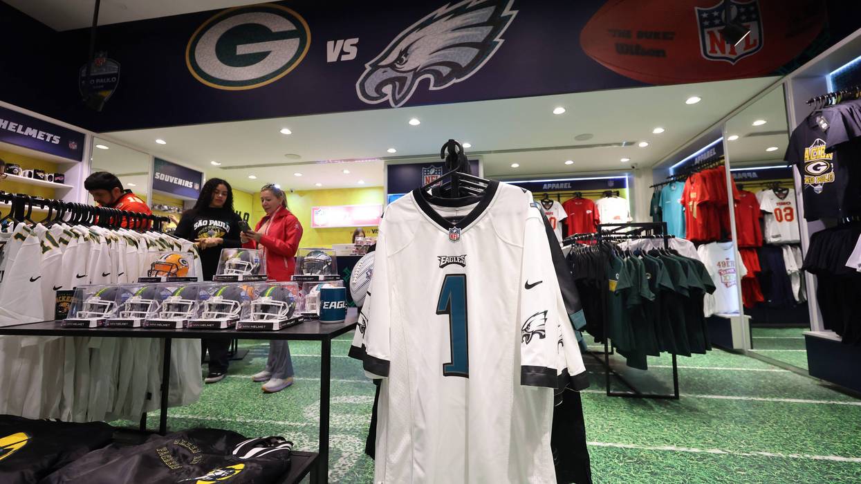 The NFL Shop set up in Sao Paulo, Brazil ahead of the NFL's first-ever game in South America.