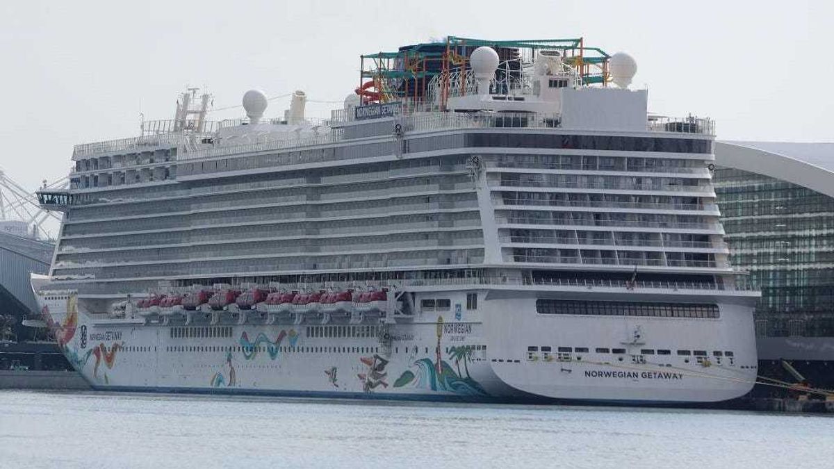 The Norwegian Gateway cruise ship is moored at PortMiami on January 07, 2022 in Miami, Florida.