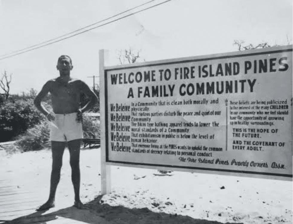The notorious Fire Island Pines sign