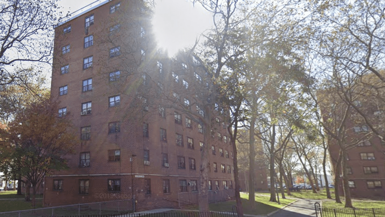 The NYCHA building where a woman was shot on Sunday.