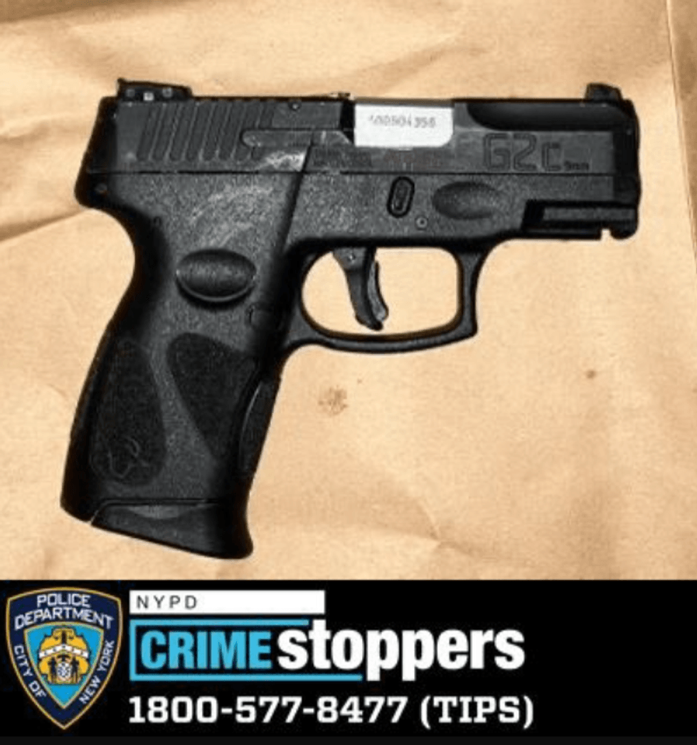 The NYPD released a photo of the gun recovered from the scene of Sunday morning