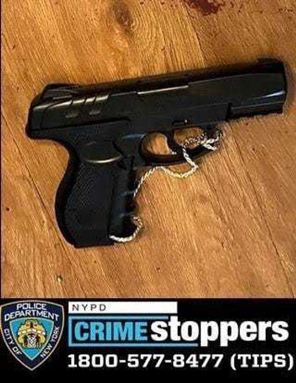 The NYPD released an image of the gun, believed to be an imitation firearm, that the man allegedly had at the time he was shot