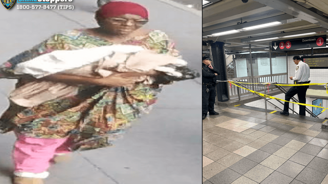 The NYPD released images of a woman who allegedly left a baby unattended Monday on the subway stairs near the 1/2/3 platforms at Penn Station