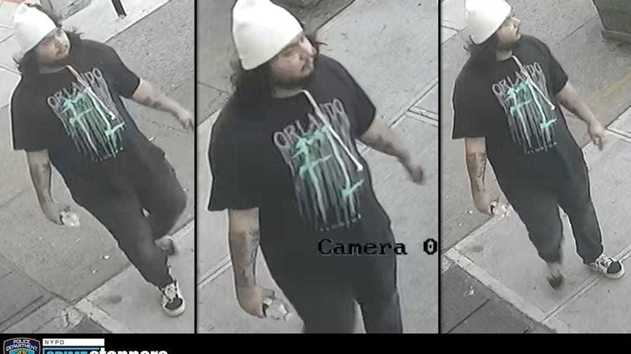 The NYPD released images Thursday of the suspect in the April 18 incident