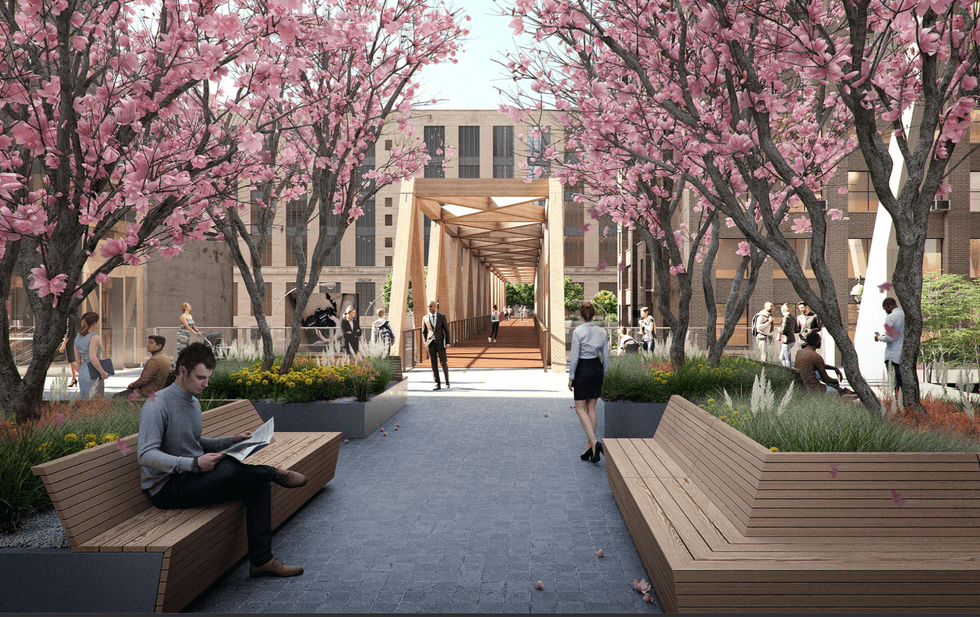 The official renderings for the "L"-shaped expansion of the High Line that will connect Manhattan
