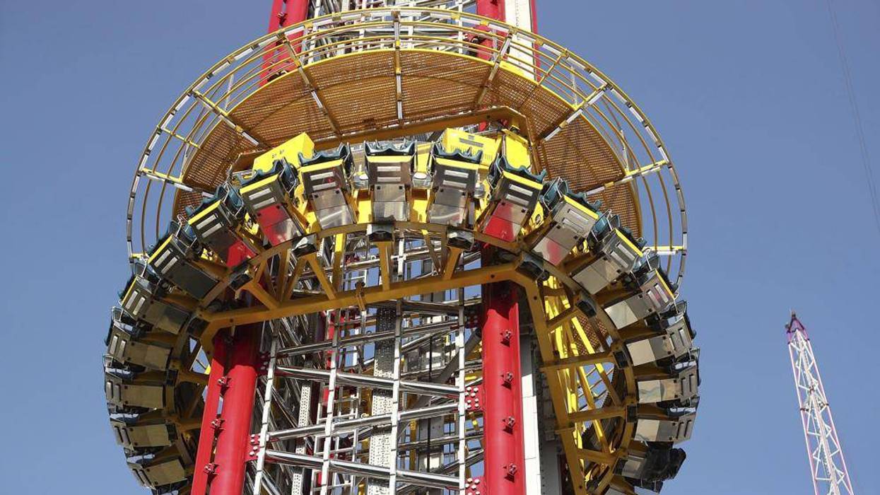The Orlando Free Fall drop tower in ICON Park in Orlando