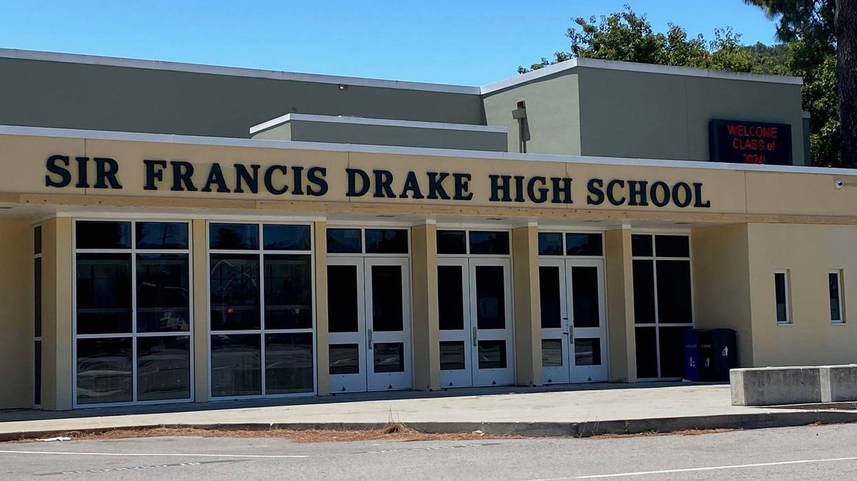 The outside of Sir Francis Drake High School in Marin.