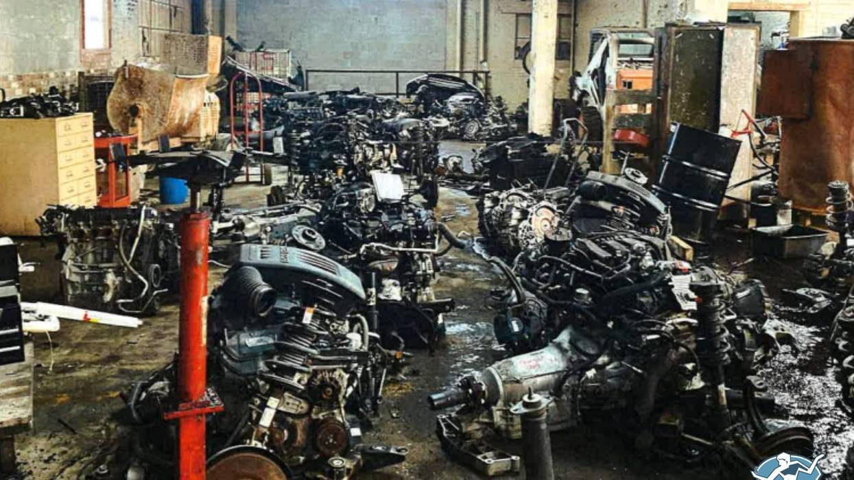 The owner of an illegal chop shop on Detroit's West side found himself in handcuffs after police conducting an inspection found stolen vehicles and car parts.