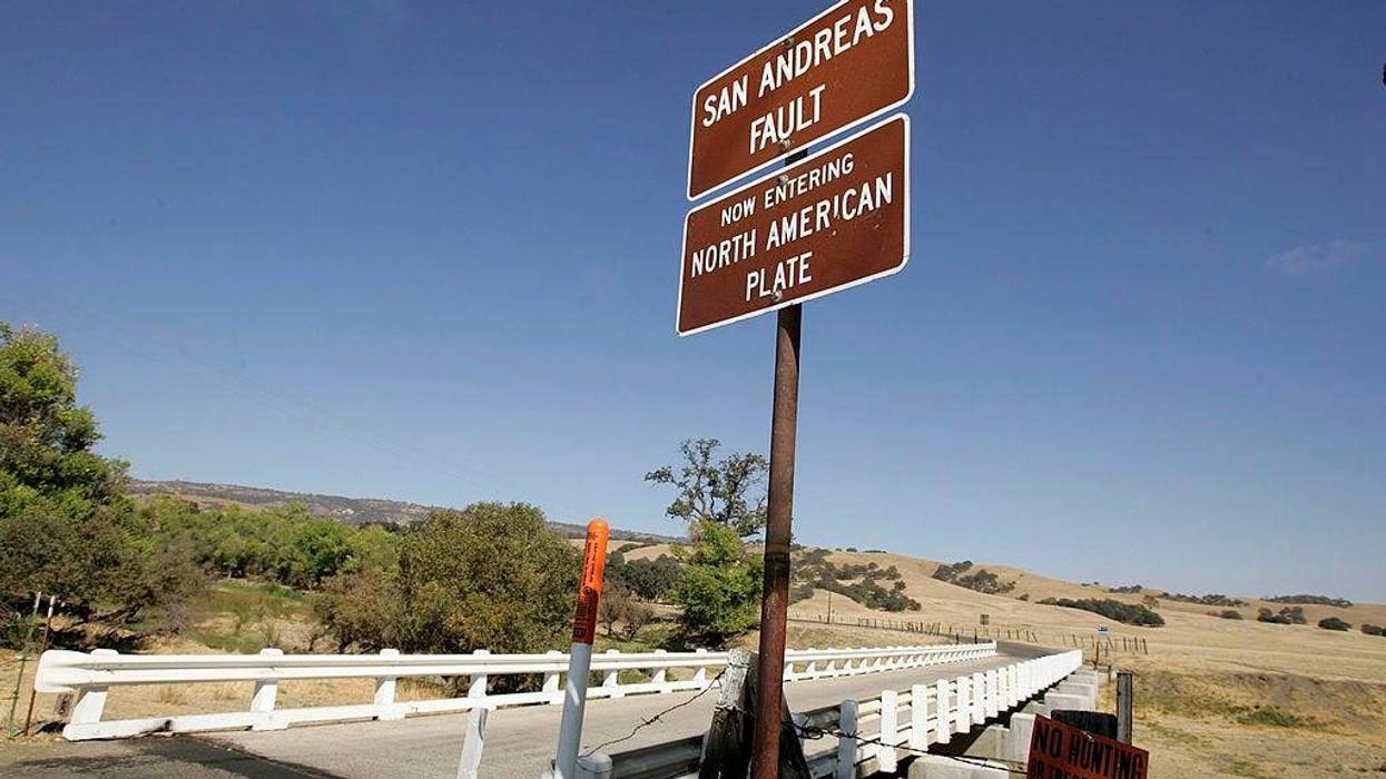 The Parkfield Coalinga bridge crosses over the San Andreas fault on the Parkfield Coalinga Road on September 30, 2004 Parkfield, California.