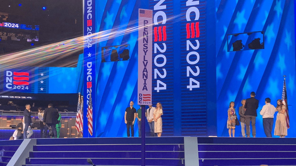 The Pennsylvania delegation to the Democratic National Convention gets a front-row location at the United Center in Chicago.