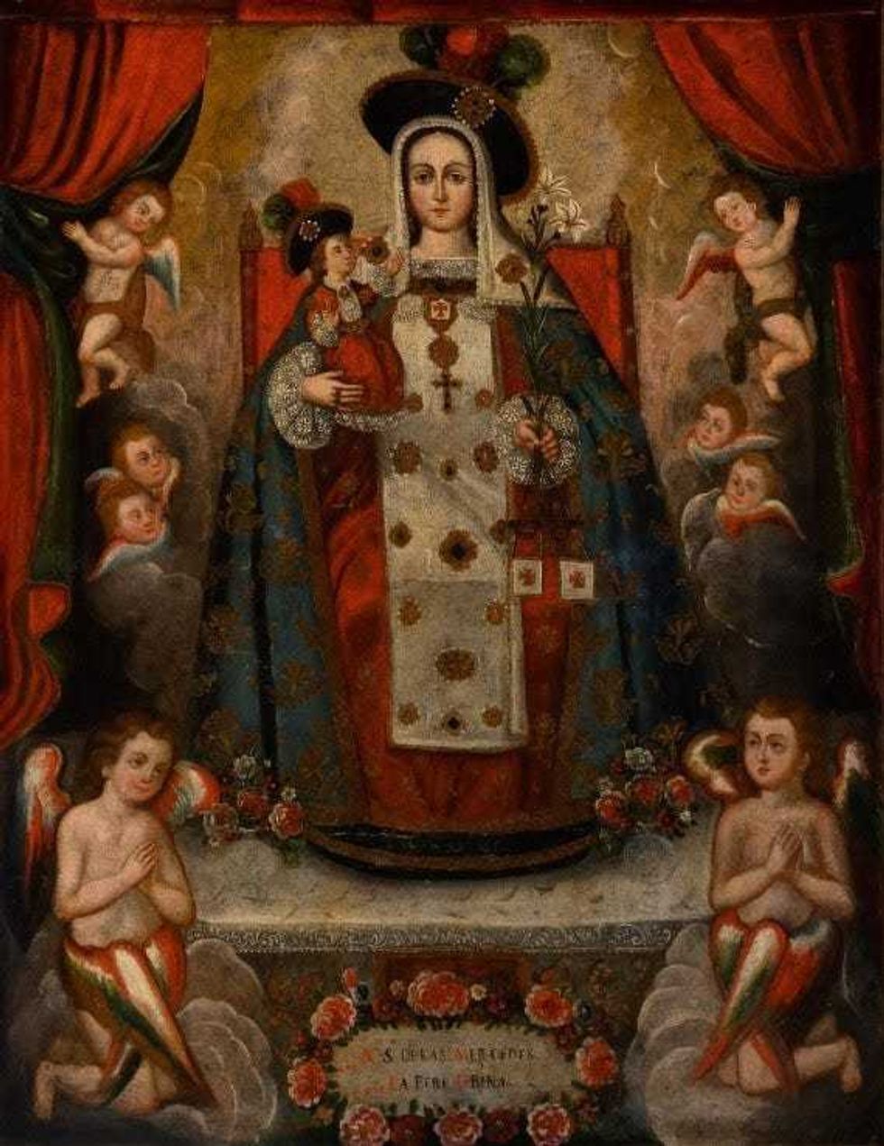 "The Pilgrim Virgin," pictured above, is being returned to Peru and its people after the painting was stolen from a Peruvian church in 2012 and trafficked into Manhattan.