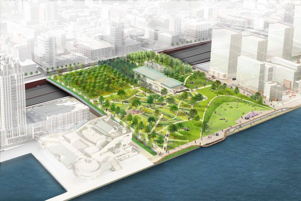 The plan to cover part of I-95 to reconnect the Delaware River waterfront to the rest of the city
