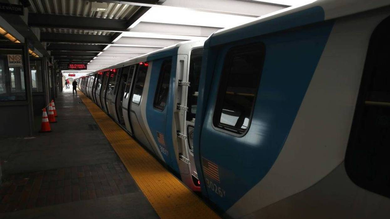 The platform at the Daly City Bay Area Rapid Transit (BART) station is deserted on April 08, 2020 in Daly City, California.
