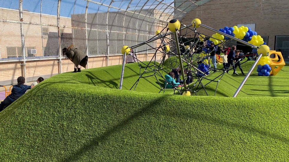 The playground on the rooftop of Childs Elementary School in South Philadelphia.