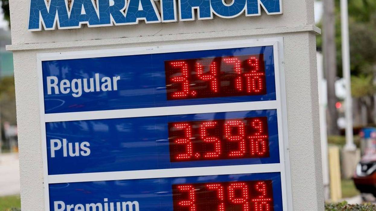 The price per gallon of gas is seen at a gas station on December 12, 2023 in Miami, Florida. The national average for unleaded gas was $3.14 a gallon on Dec. 12, according to AAA. That’s 23 cents less than it was a month ago helping slow the Consumer Price Index growth, but the cost of shelter offset energy's price declines, pushing the entire index up 0.1% between October and November. (Photo by Joe Raedle/Getty Images)