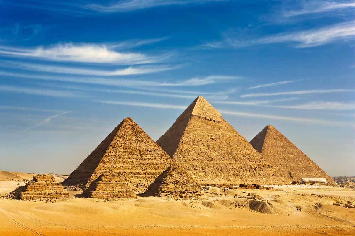 The Pyramids of Giza.
