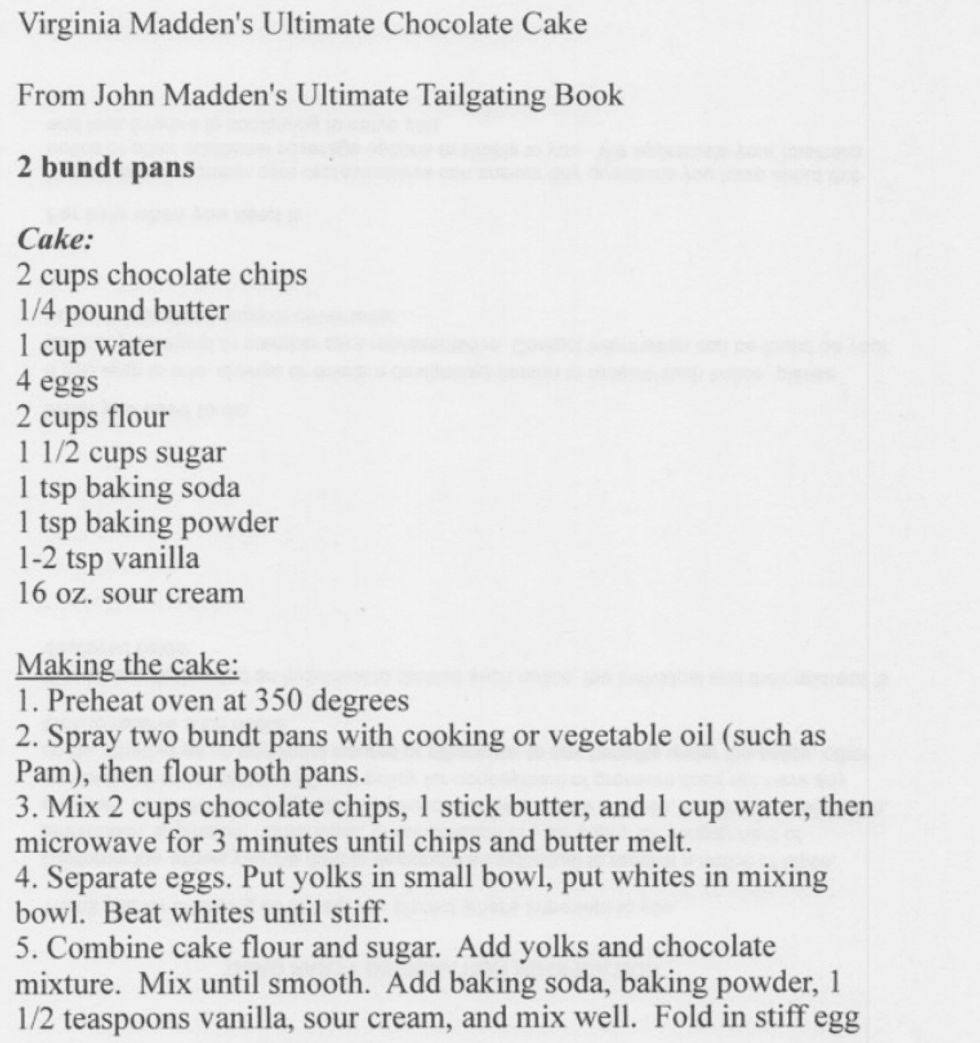 The recipe for Virginia Madden