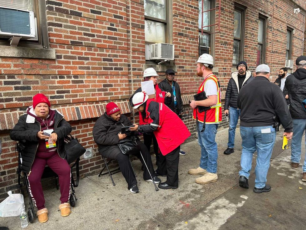 The Red Cross helps people displaced by the fire