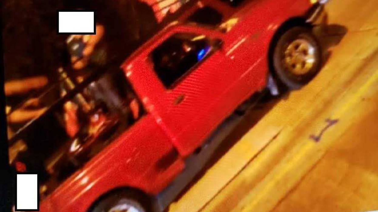 The red pickup truck wanted for a hit-and-run Sept. 15, 2020, in the 1100 block of South Michigan Avenue.