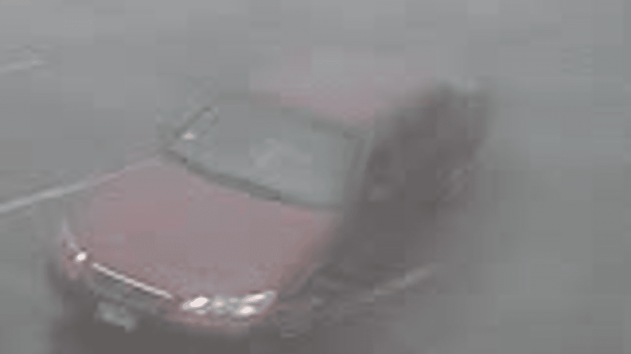 The red vehicle suspected of a hit-and-run in Belmont Gardens