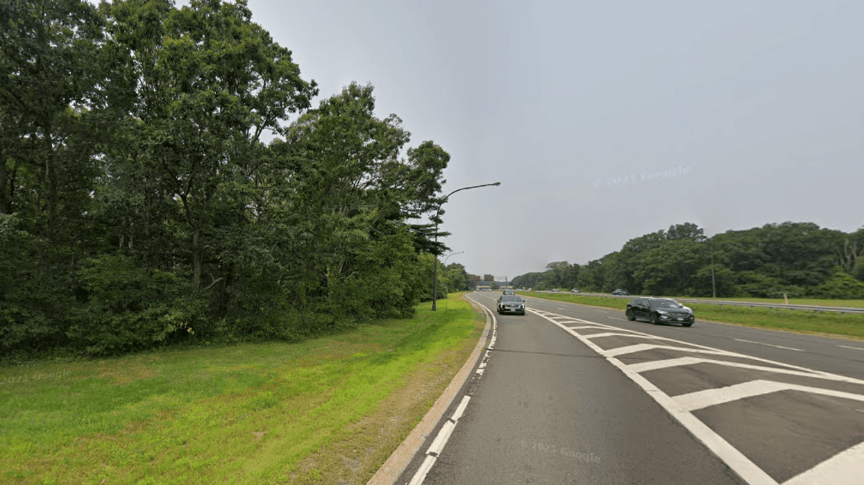 The remains were found in a wooded area near exit 40 on the eastbound side of the Southern State Parkway, police said