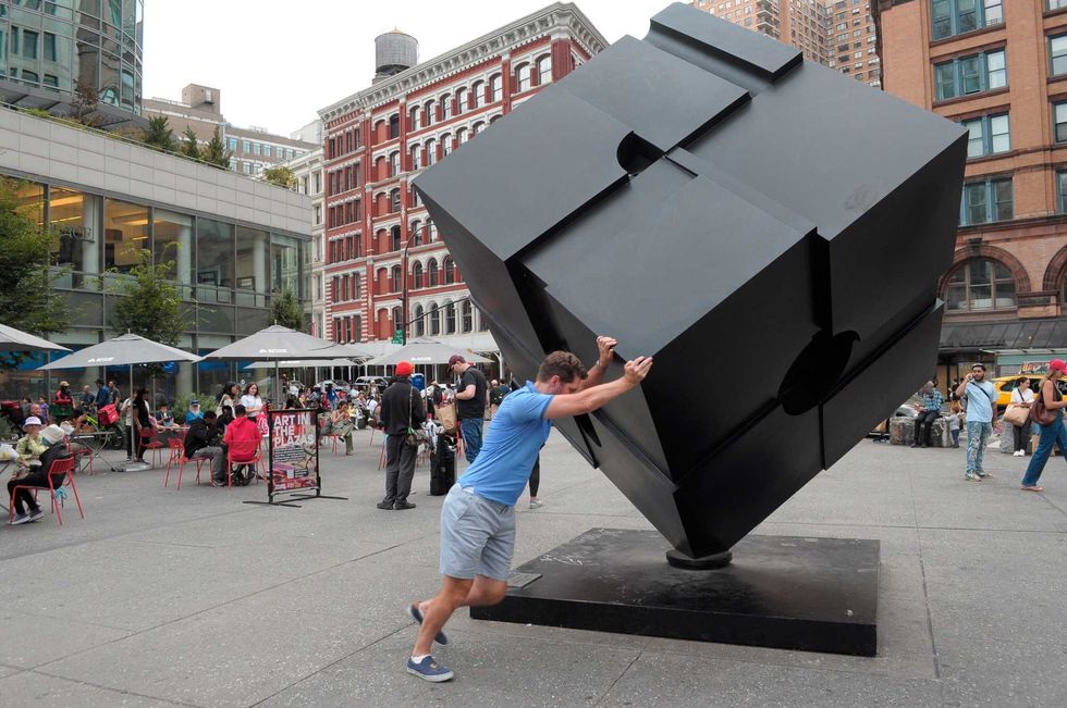 The robbery happened near the Astor Place cube, a popular gathering place for students from NYU and Cooper Union