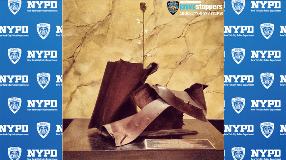 The rose was stolen from the 9/11 memorial at the Church of St. Francis of Assisi.