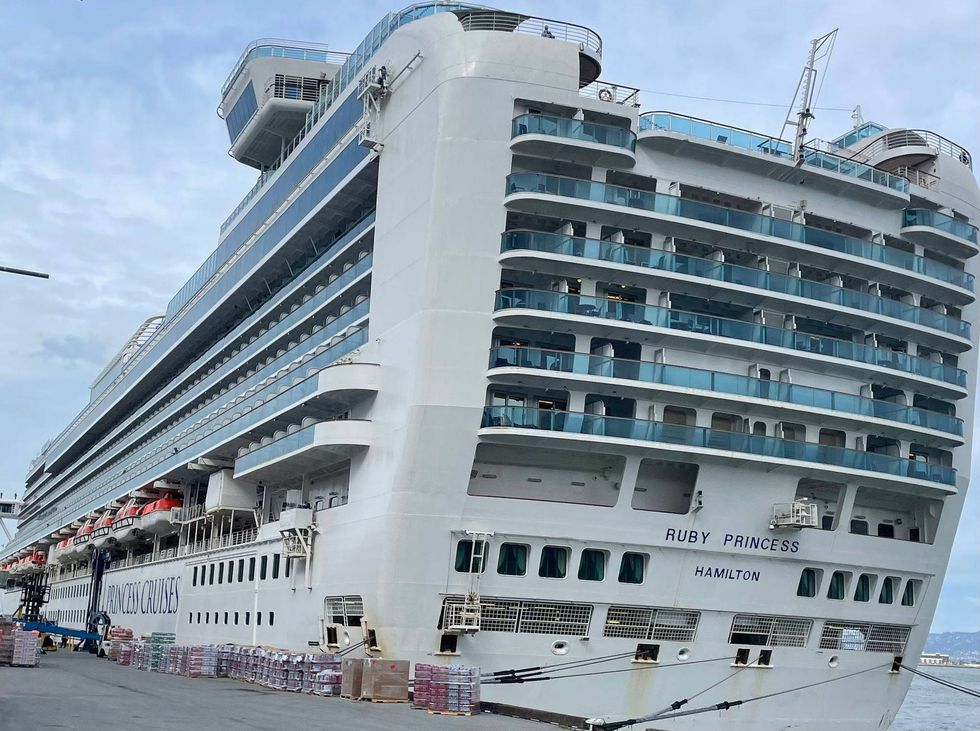 The Ruby Princess docked in San Francisco.