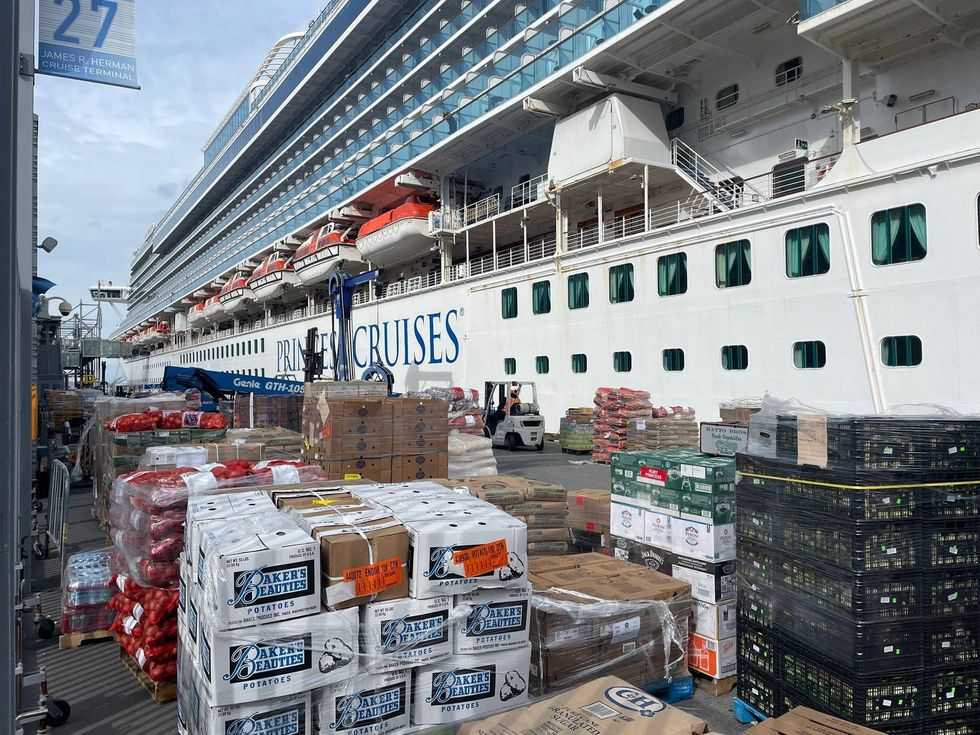 The Ruby Princess docked in San Francisco.