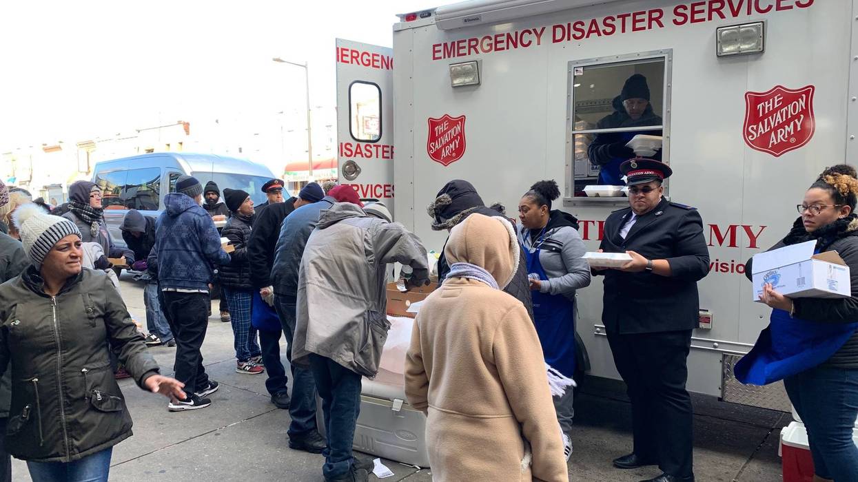 The Salvation Army gave out 250 hot meals in about a half hour on Thanksgiving in Kensington.