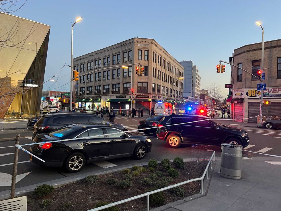 The scene in Far Rockaway, Queens on March 25, 2024, where an NYPD officer was fatally shot.