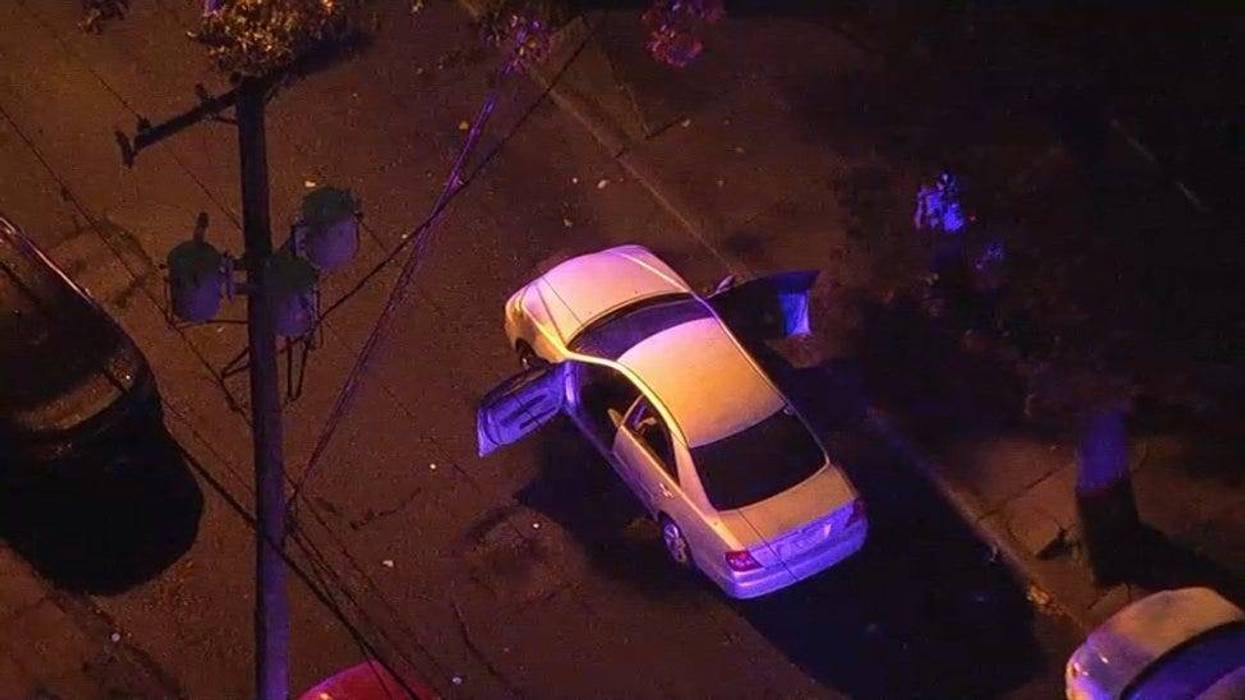 The scene of a deadly shooting, reportedly involving a Lyft driver, in North Philadelphia..