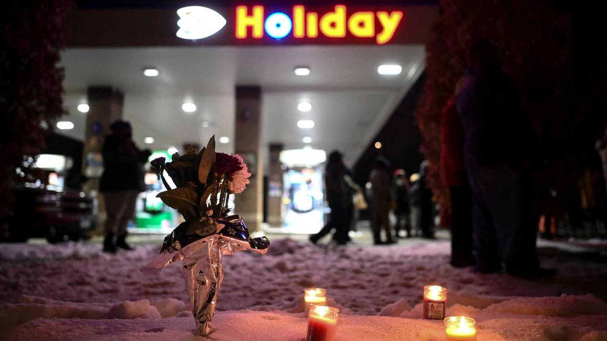 The scene of a police shootout with Dolal Idd in Minneapolis, Minn.