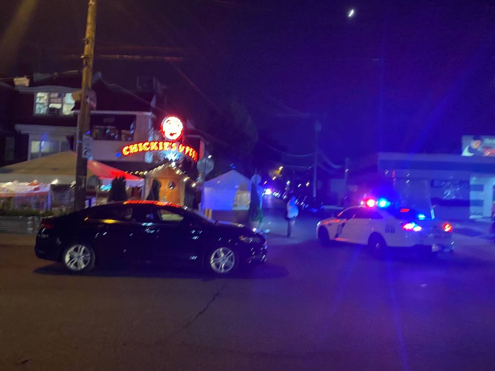 The scene of a shooting outside Chickie
