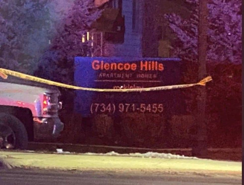 The scene of the barricade situation