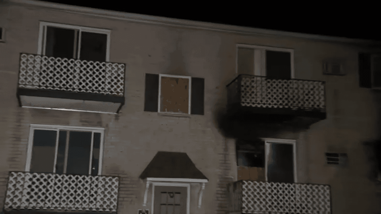 The scene of the fire on Station Avenue in Bensalem.
